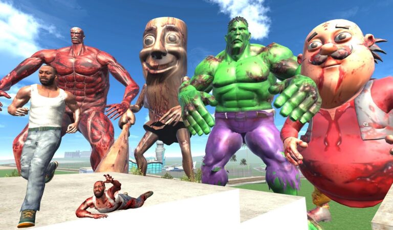 Franklin vs Zombie Hulk, Motu, Tung Tung Sahur In Indian Bike Driving 3d