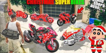 GTA 5 : Franklin & Shinchan Collecting RARE CHRISTMAS SUPERBIKES In GTA 5!