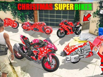 GTA 5 : Franklin & Shinchan Collecting RARE CHRISTMAS SUPERBIKES In GTA 5!