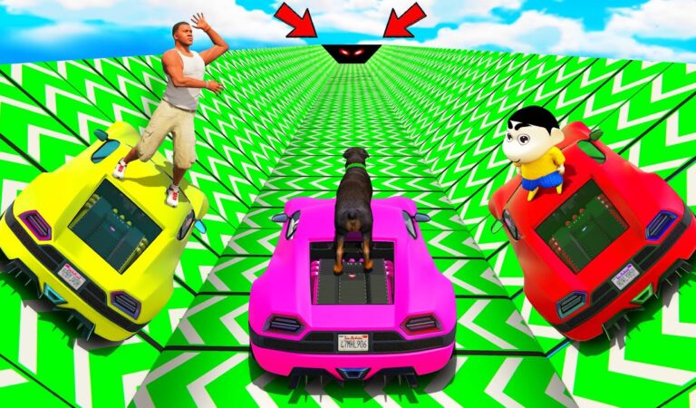 SHINCHAN AND FRANKLIN TRIED THE IMPOSSIBLE SPEED BOOSTER CORRIDOR PARKOUR CHALLENGE GTA 5