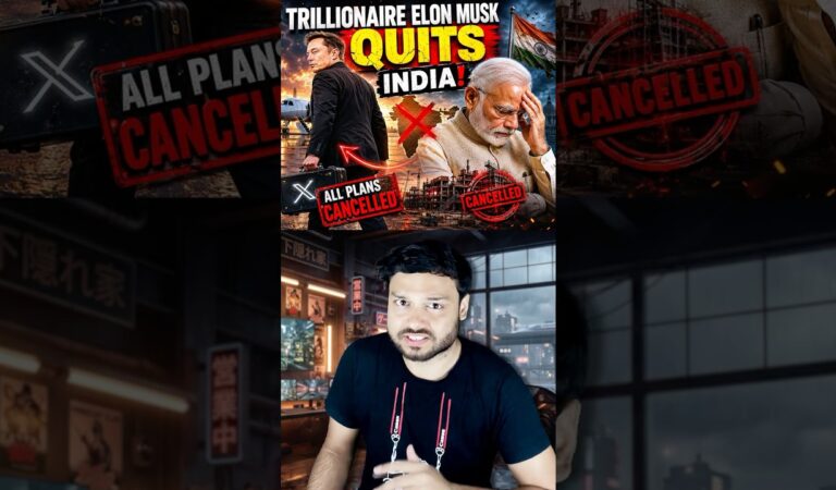 $1 Trillion RICH Elon Musk SUDDENLY QUITS India! No Tesla Factory Plans in India Now #shorts