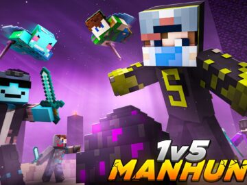 1 VS 5 Speedrunner VS Hunter FINALE Rematch | Minecraft Manhunt