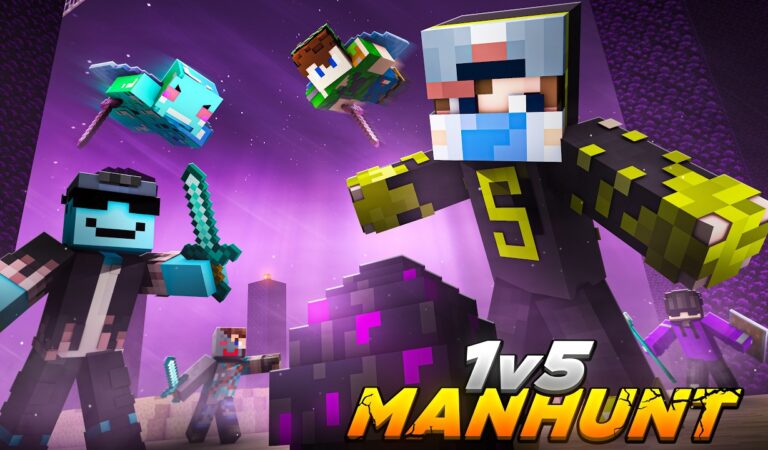 1 VS 5 Speedrunner VS Hunter FINALE Rematch | Minecraft Manhunt