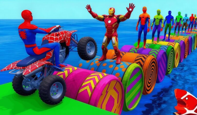 الرجل العنكبوت انقاذ باتمان Spider-Man Rescue batman vs iron man vs venom funny Game GTA 5 superhero