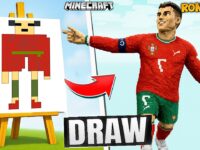 DRAWING RONALDO BUILD BATTLE in MINECRAFT with @ProBoiz95