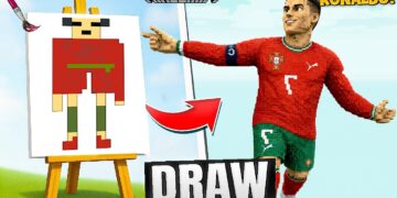 DRAWING RONALDO BUILD BATTLE in MINECRAFT with @ProBoiz95