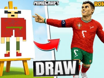 DRAWING RONALDO BUILD BATTLE in MINECRAFT with @ProBoiz95