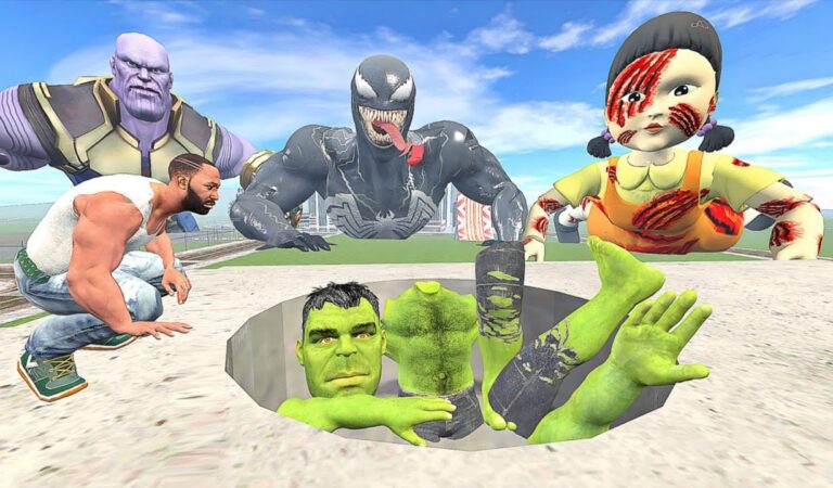 Franklin Found Missing Hulk Body Parts Attacked by Venom Vs Squid Doll in Indian Bike Driving 3D