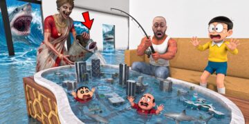 Franklin Found Tiny city in Pool in Indian Bike Driving 3D