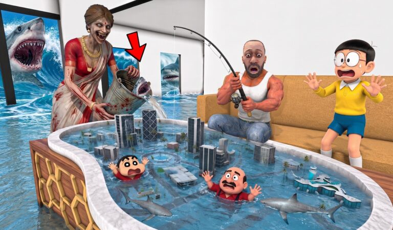 Franklin Found Tiny city in Pool in Indian Bike Driving 3D