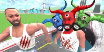 Franklin Save His Hulk Team From From Gaint Devil Franklin in INDIAN BIKES DRIVING 3D