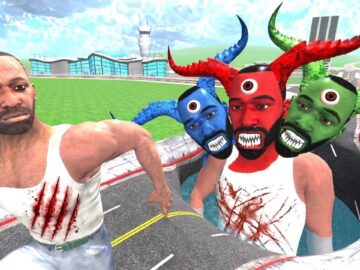 Franklin Save His Hulk Team From From Gaint Devil Franklin in INDIAN BIKES DRIVING 3D