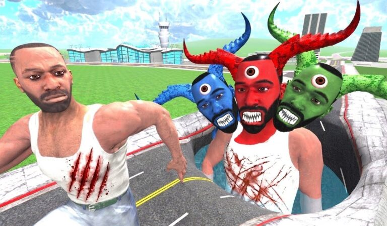 Franklin Save His Hulk Team From From Gaint Devil Franklin in INDIAN BIKES DRIVING 3D