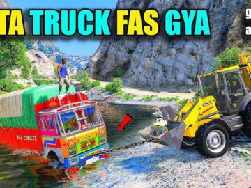 Franklin & Shinchan Ki Indian TATA Truck Pani Me Fas Gyi JCB Ne Bahar Nikala  GTA 5