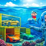Franklin and Shinchan Found Secret Underwater Mystery Containers in GTA5! | GTA 5 Telugu Gameplay