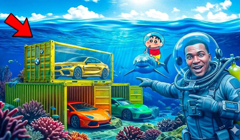 Franklin and Shinchan Found Secret Underwater Mystery Containers in GTA5! | GTA 5 Telugu Gameplay