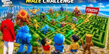 GTA 5: Rampage & Shinchan🤣 Maze Challenge 🤑😱 Full Fun #bommalu #gta5telugu #rampageboy #gta5