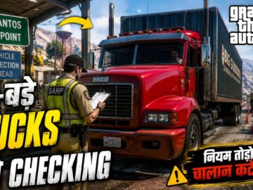 🚛 GTA 5 में बड़े-बड़े Trucks की Checking! कौन निकला Illegal?