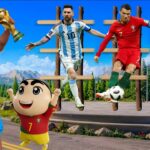 GTA5 | Franklin & Shinchan 🏆 Ronaldo vs Messi vs Neymar Fans! World Cup Celebration
