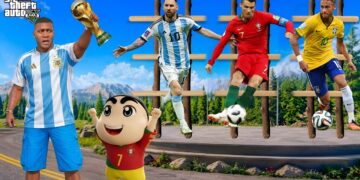 GTA5 | Franklin & Shinchan 🏆 Ronaldo vs Messi vs Neymar Fans! World Cup Celebration
