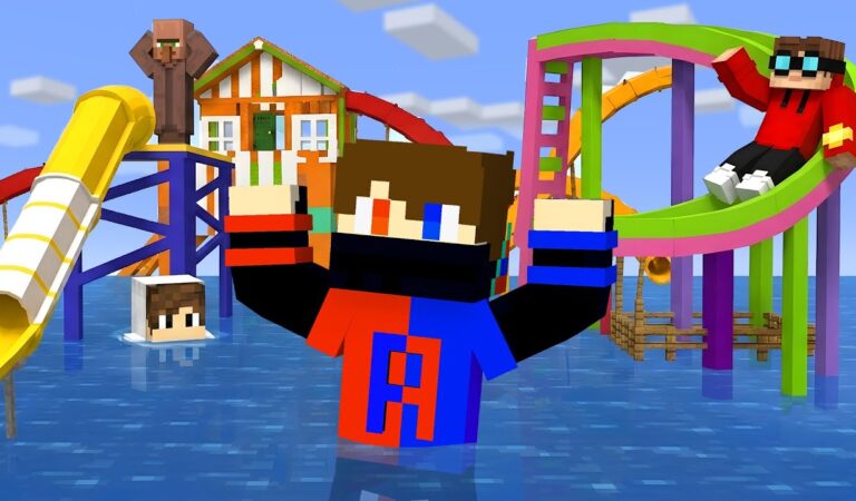 I Built A Waterpark in Minecraft!