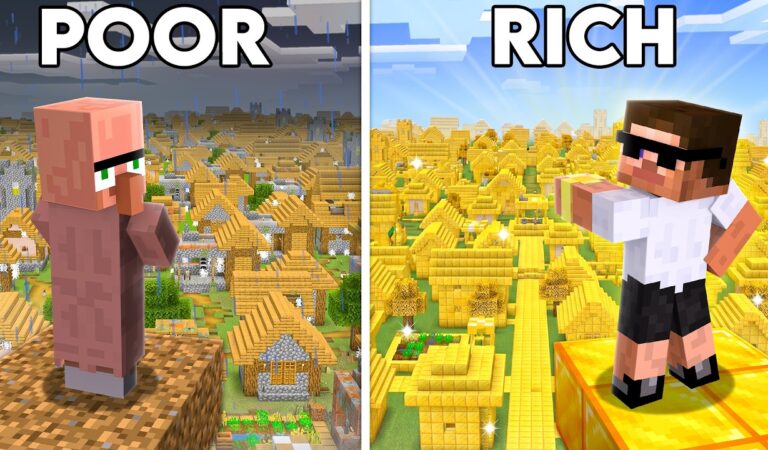 I Transformed Poor Village to Rich in Minecraft…