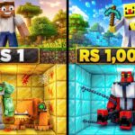 Minecraft, Rs1 vs Rs1,00,00,000 Rare Ben 10 Aliens Mining Challenge || Minecraft Mods