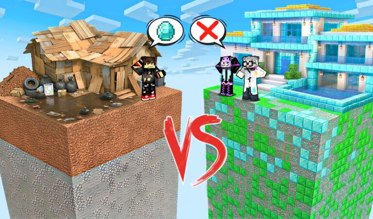 POOR CHUNK to MILLIONAIRE CHUNK Battle in Minecraft
