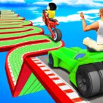 SHINCHAN AND FRANKLIN TRIED THE LONGEST CURVY ZIGZAG SPEED BOOSTER PARKOUR CHALLENGE GTA 5