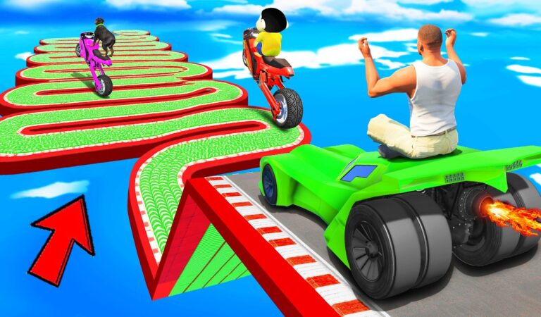 SHINCHAN AND FRANKLIN TRIED THE LONGEST CURVY ZIGZAG SPEED BOOSTER PARKOUR CHALLENGE GTA 5