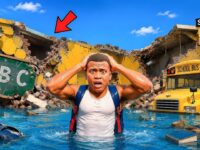 Shinchan Lost His School in a Giant Storm Franklin Builds a New School in Los Santos! | GTA 5