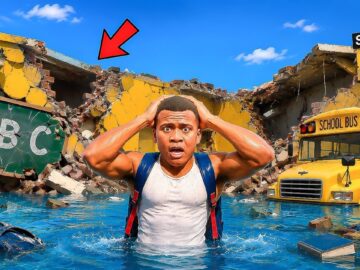 Shinchan Lost His School in a Giant Storm Franklin Builds a New School in Los Santos! | GTA 5
