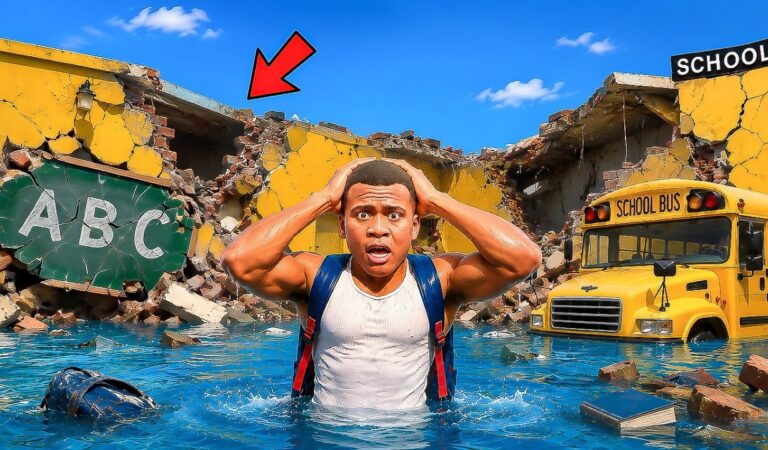 Shinchan Lost His School in a Giant Storm Franklin Builds a New School in Los Santos! | GTA 5