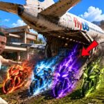 GTA 5 : Franklin & Shinchan Find Elemental Bikes From A Crashed Plane! 😱✈️🏍️ | GTA 5 Bangla Gameplay