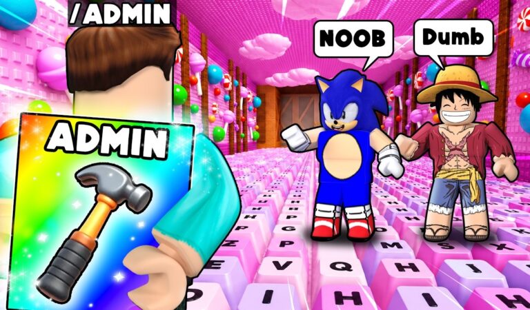 I USED ADMIN COMMANDS TO TROLL NOOBS IN ROBLOX ESCAPE THE KEYBOARD !!