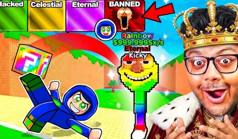 I became KING of KICK A LUCKY BLOCK Roblox 👑