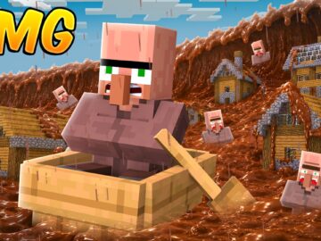 My Village Got Flooded with Chocolate in Minecraft..