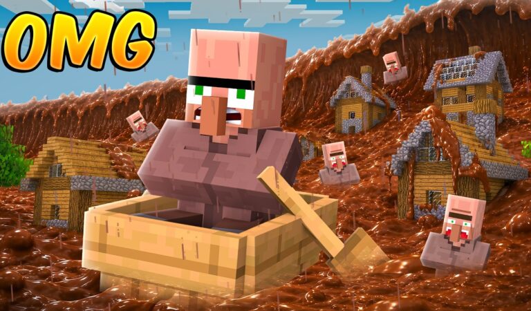 My Village Got Flooded with Chocolate in Minecraft..